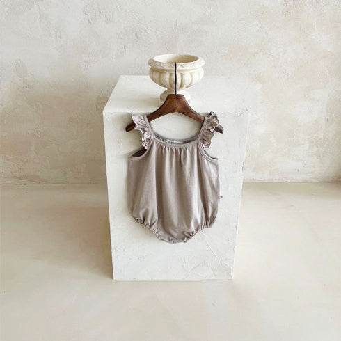 Infant Fly Sleeve Jumpsuit Simple Vest Creeper